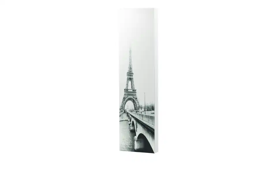 Schuh- und Mehrzweckschrank Santarem Weiß Spiegelfront mit Motiv Paris