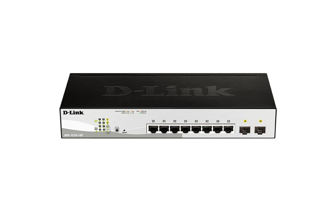PoE Switch DGS-1210-10P 10 Port<br>10-Port-Managed-Gigabit-Switch mit PoE