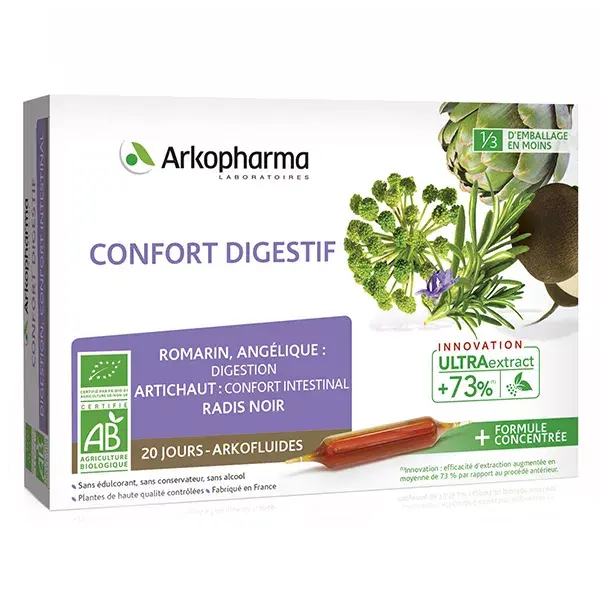 Arkopharma Arkofluides Conforto Digestivo Orgânico 20 ampolas