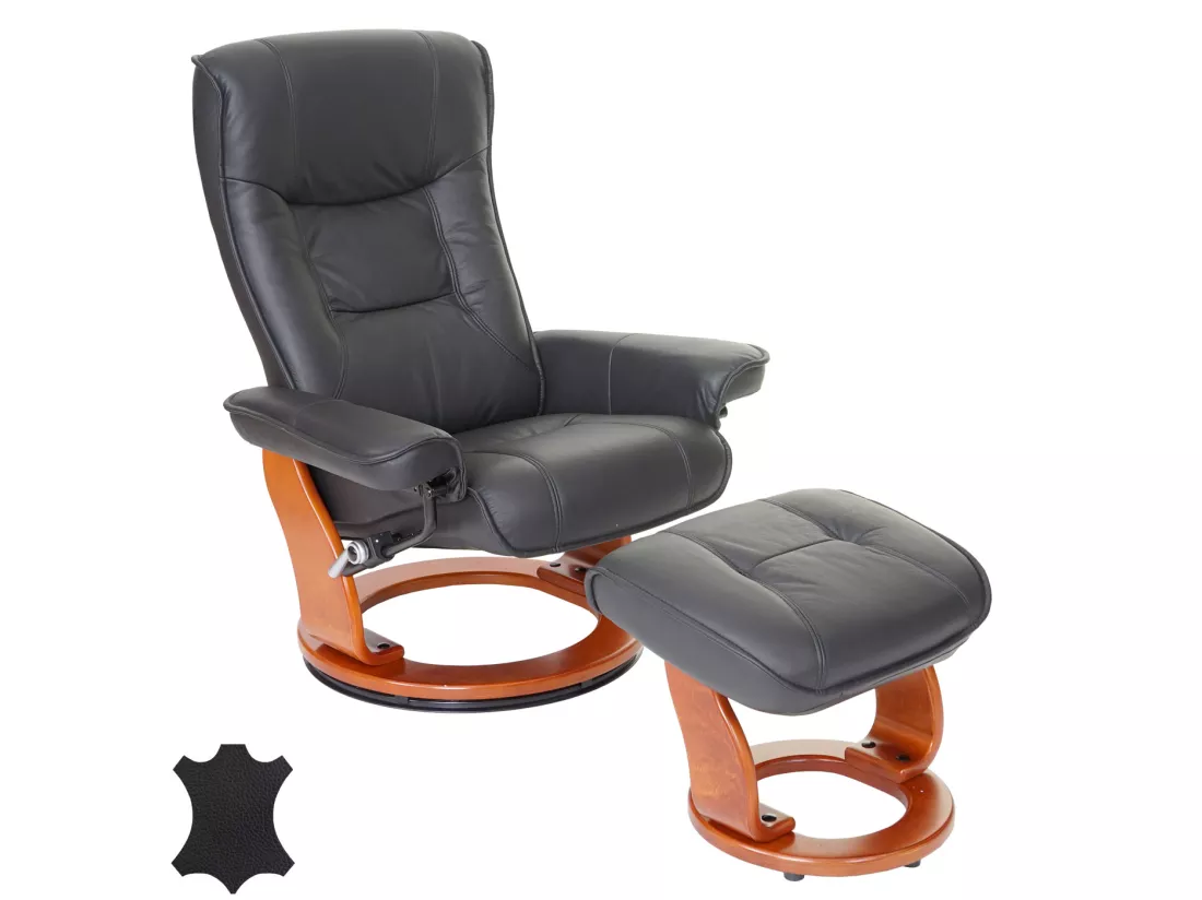 Fauteuil de relaxation Halifax, noir, doré