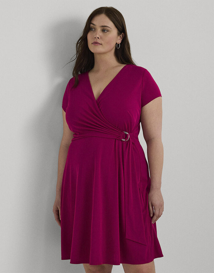 Lauren Ralph Lauren STR MATTE JERSEY-DRESS Fuchsia berry