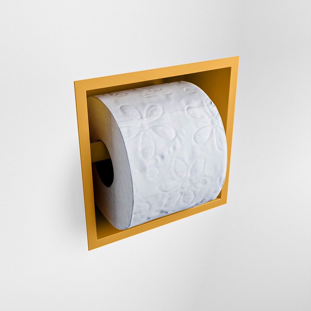 Mondiaz Easy Cube toilet rolhouder 16x8.6cm ocher