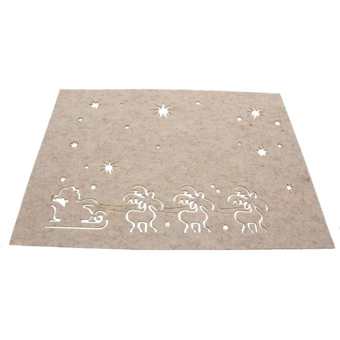 Platzmatte - aus Filz - 40 x 30 cm - beige