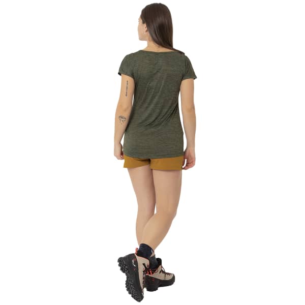 T-shirt randonnée SALEWA PUEZ MELANGE DRY W S/S DARK OLIVE MELANGE