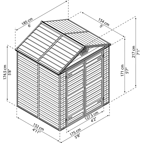 Skur Palram - Canopia Skylight 2,8 m2 - midnatsgrå