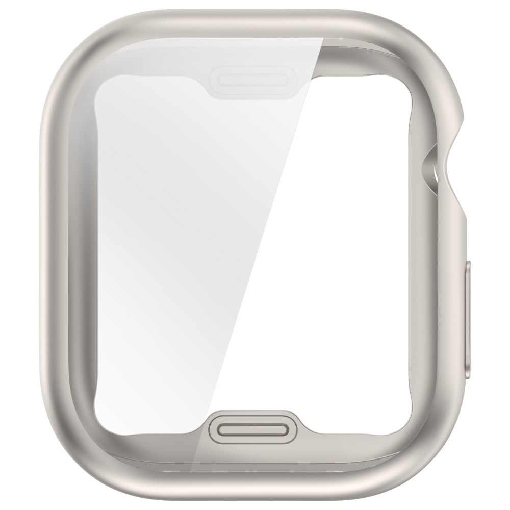 Apple Watch (46 mm) Galvanisierte Gummi Bumper Hülle mit Displayschutz - Champagner
