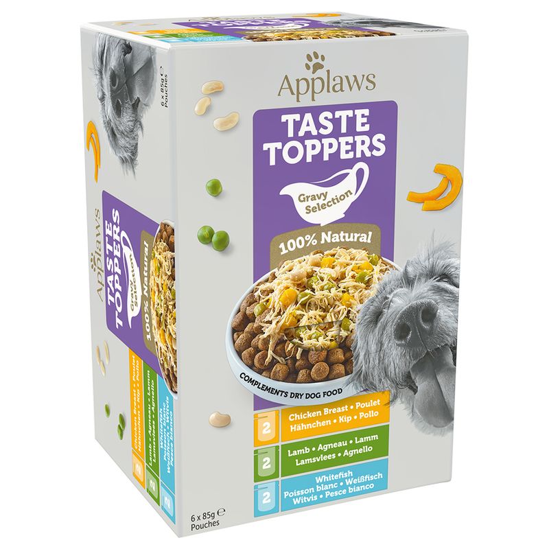 Lot mixte Applaws Taste Toppers 6 x 85 g pour chien