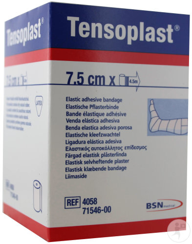 BSN Medical Tensoplast Bande Élastique Adhésive 7,5cm x 4,5m 1 Pièce (4058)