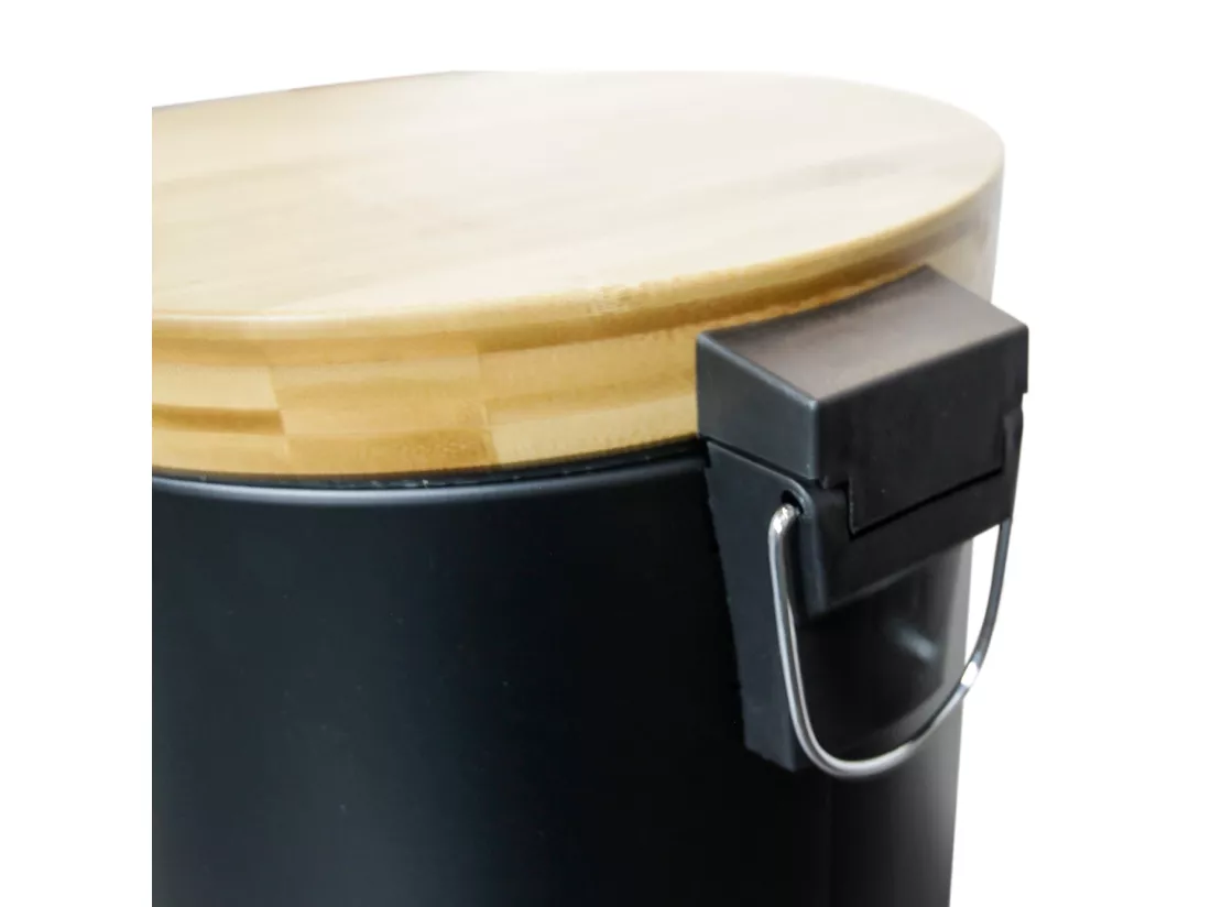 Poubelle de cuisine à pédale FOREST Noir Acier inoxydable 30 L