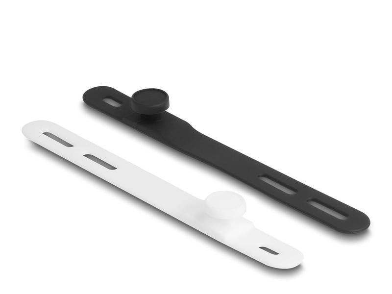 Delock Kabelbinder Schwarz/Weiss 118 mm x 12 mm 10 Stück Delock Softbinder flexibel wiederverwendbar Set 10 Stück schwarz / weiss