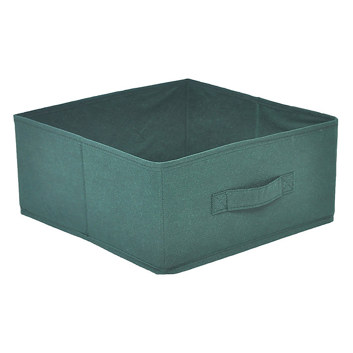Boîte de rangement rectangulaire en textile Mixxit coloris vert