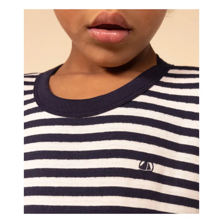 Petit Bateau Marinière Coton Bio | Bleu marine
