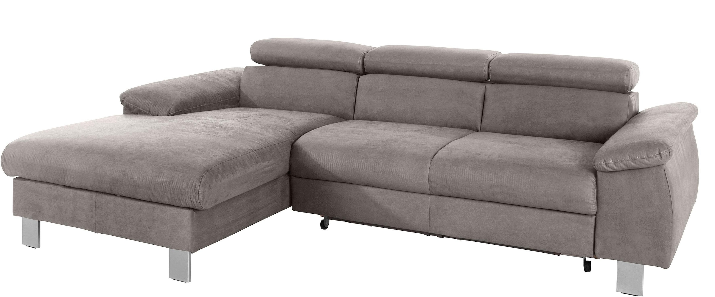COTTA Ecksofa »Komaris L-Form, B: 244 cm« mit Kopfteilverstellung, optional Bettfunktion, Bettkasten & Licht