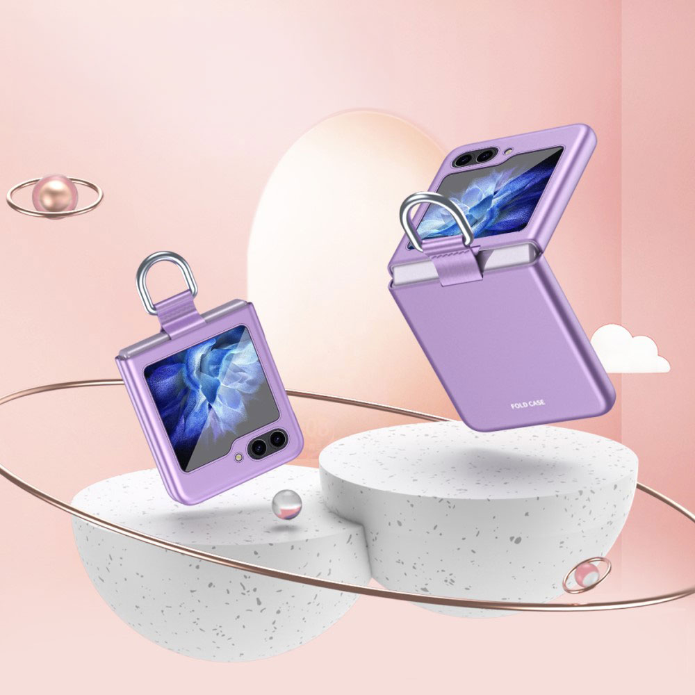 Samsung Galaxy Z Flip7 FE / Z Flip6 5G Soft Touch Hardcase Schutzhülle mit Ring - Roségold