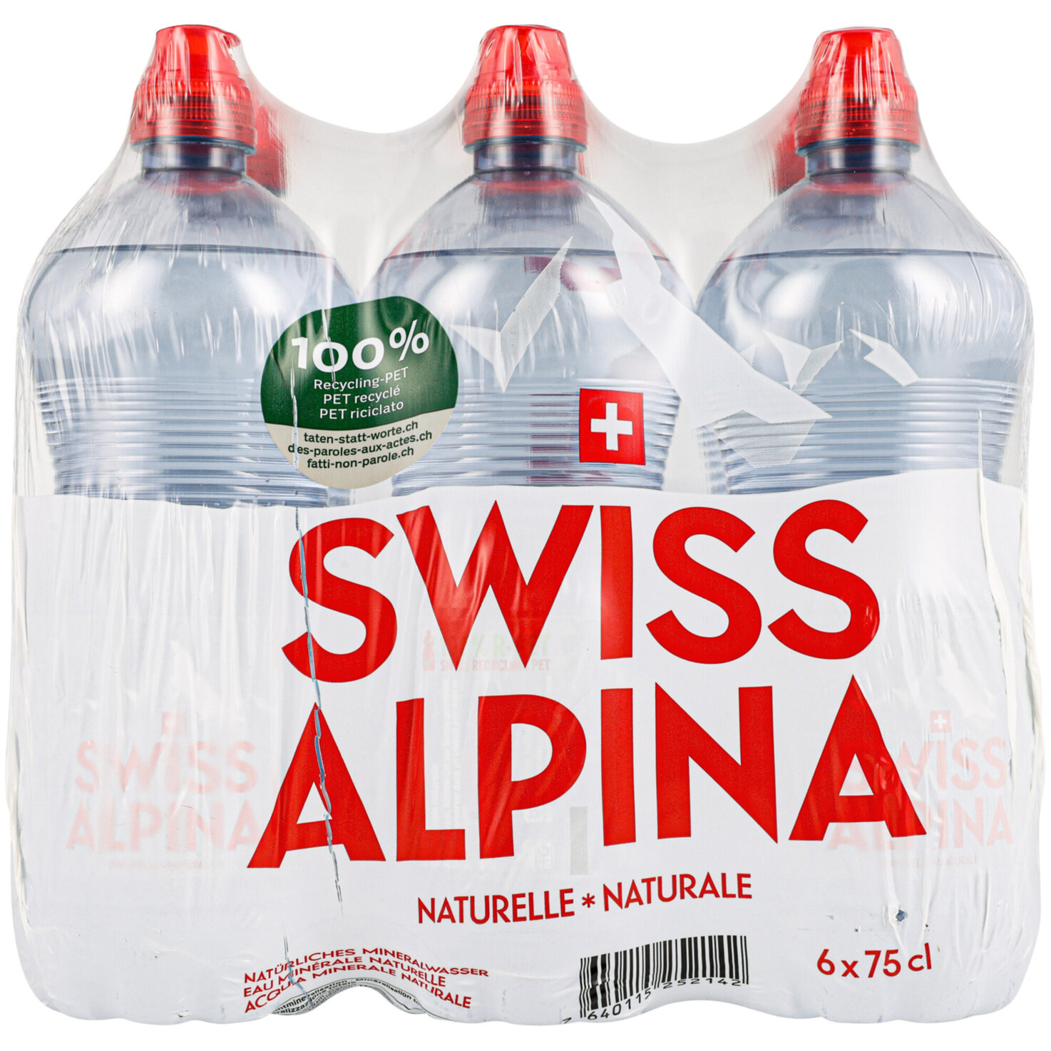 Swiss Alpina Rot Mineralwasser ohne Kohlensäure 6x75cl -450cl