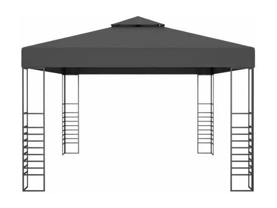 Tonnelle avec guirlande lumineuse à LED 3x4 m Anthracite