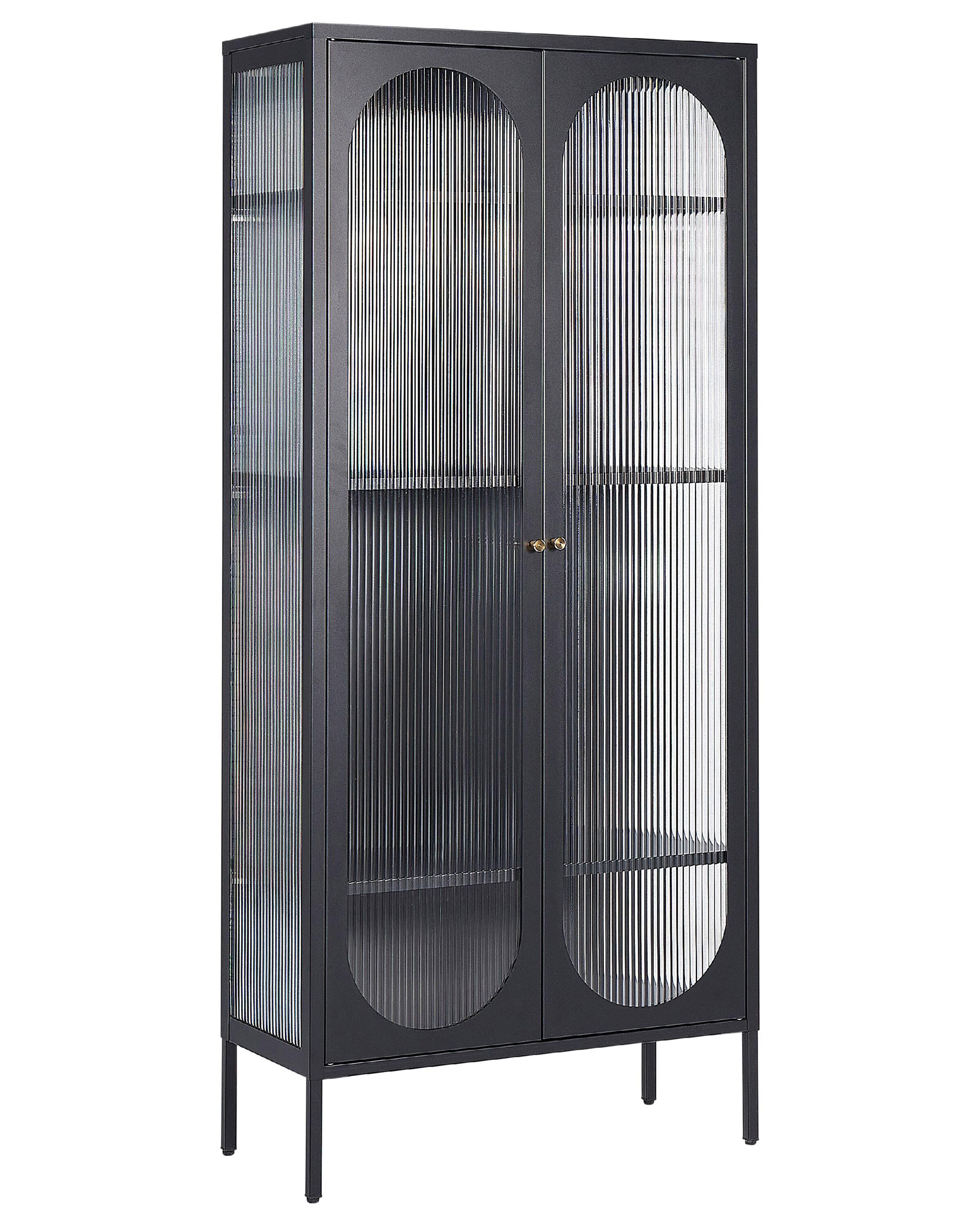 Glazen vitrinekast FOXTON Metaal 80 cm Zwart