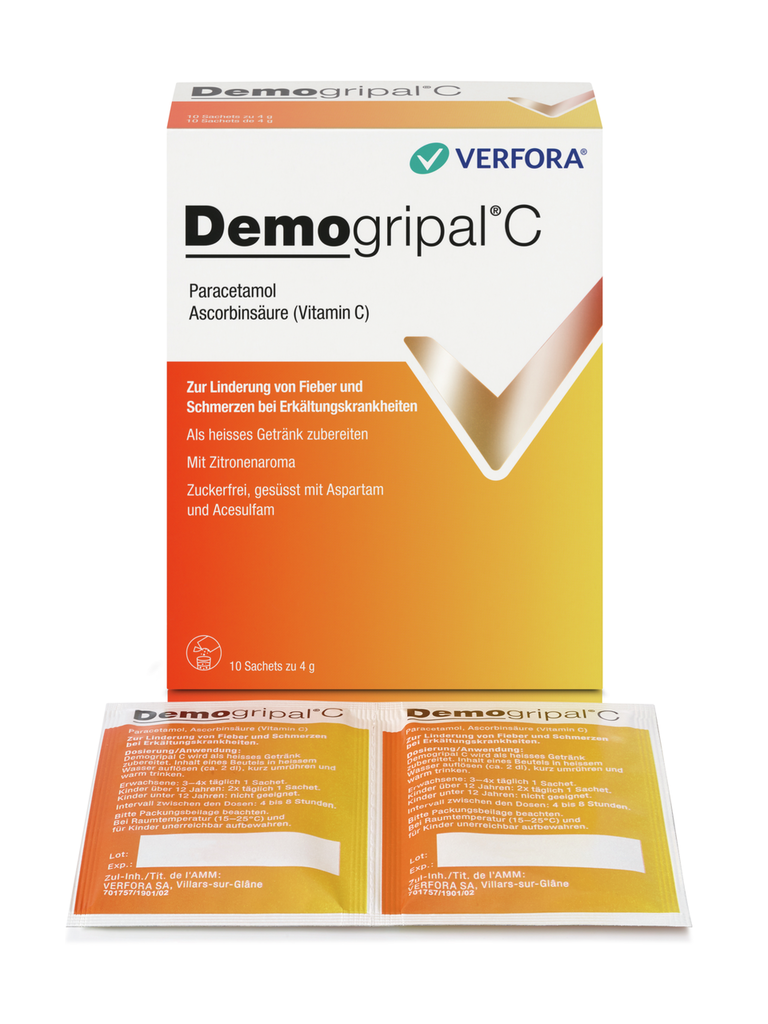 DEMOGRIPAL C Gran Btl 10 Stk<br>10 Stück, Beutel, Granulat zur Herstellung einer Lösung zum Einnehmen