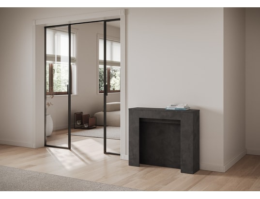 ITAMOBY - Console extensible kiba 90x25/211cm anthracite spatulé