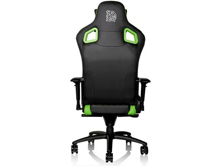 Ttesports GT-Fit 100 - Stol - armstøtter - T-formet - drejeled - aluminium, PVC, stål, kunstig læder, high-density skum - sort, grøn