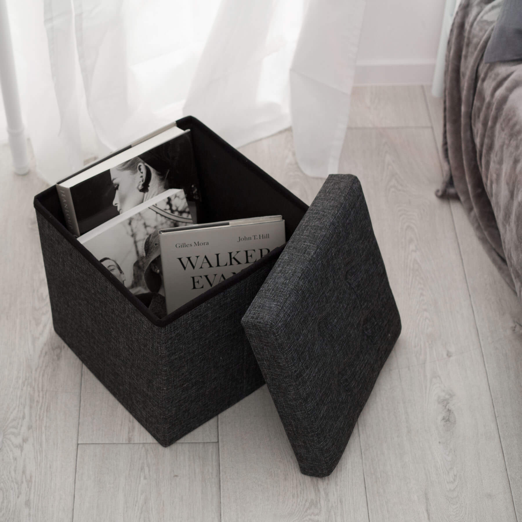 tectake® Sitzhocker, faltbar, Polyester, 38 x 38 x 38 cm