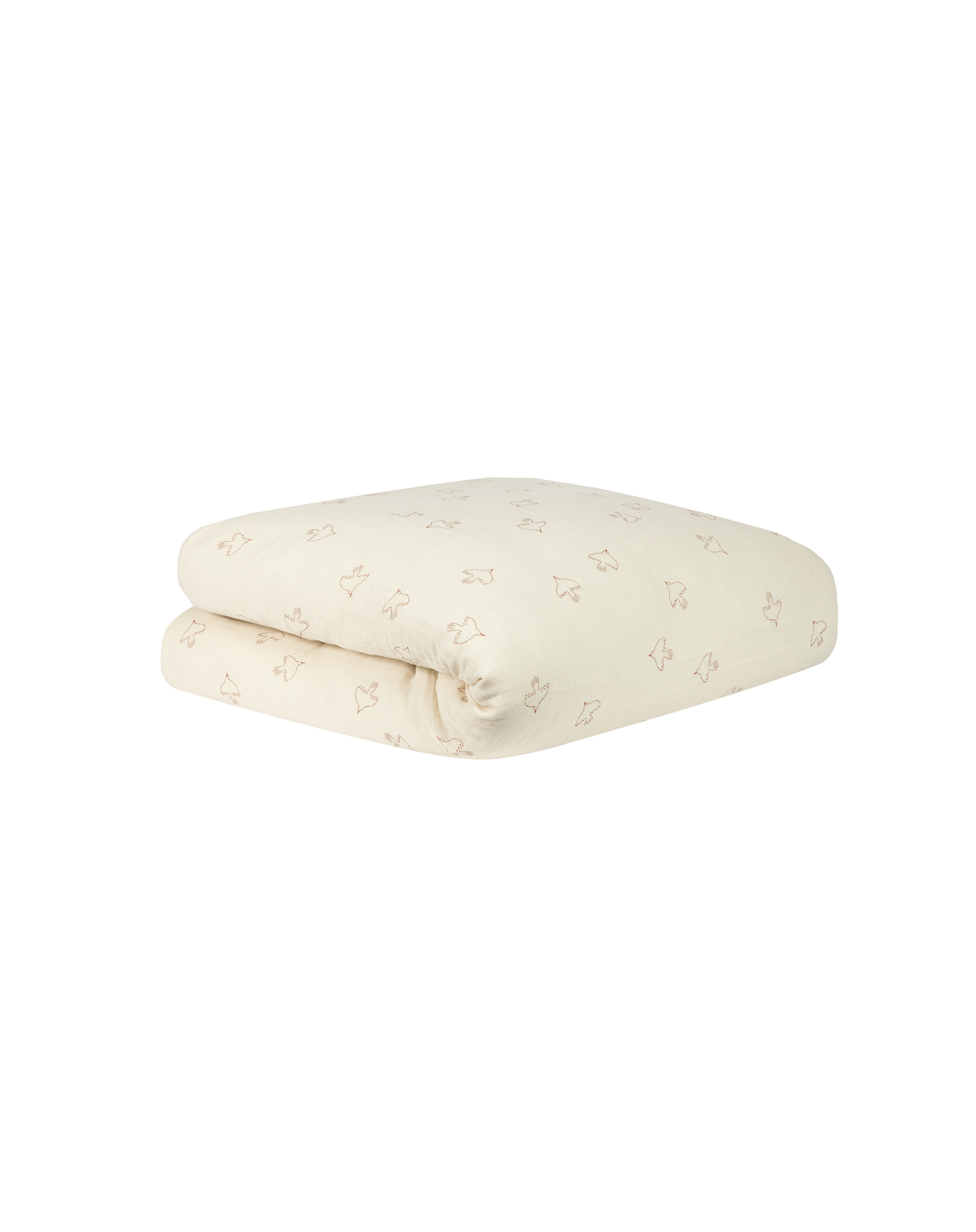 Housse de couette lit individuel en double gaze de coton lavée | Blanc