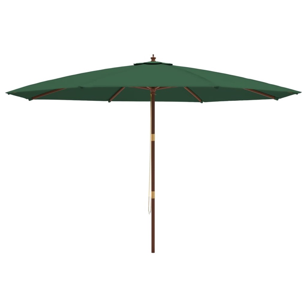 Parasol de jardin avec mât en bois 400 x 273 cm vert