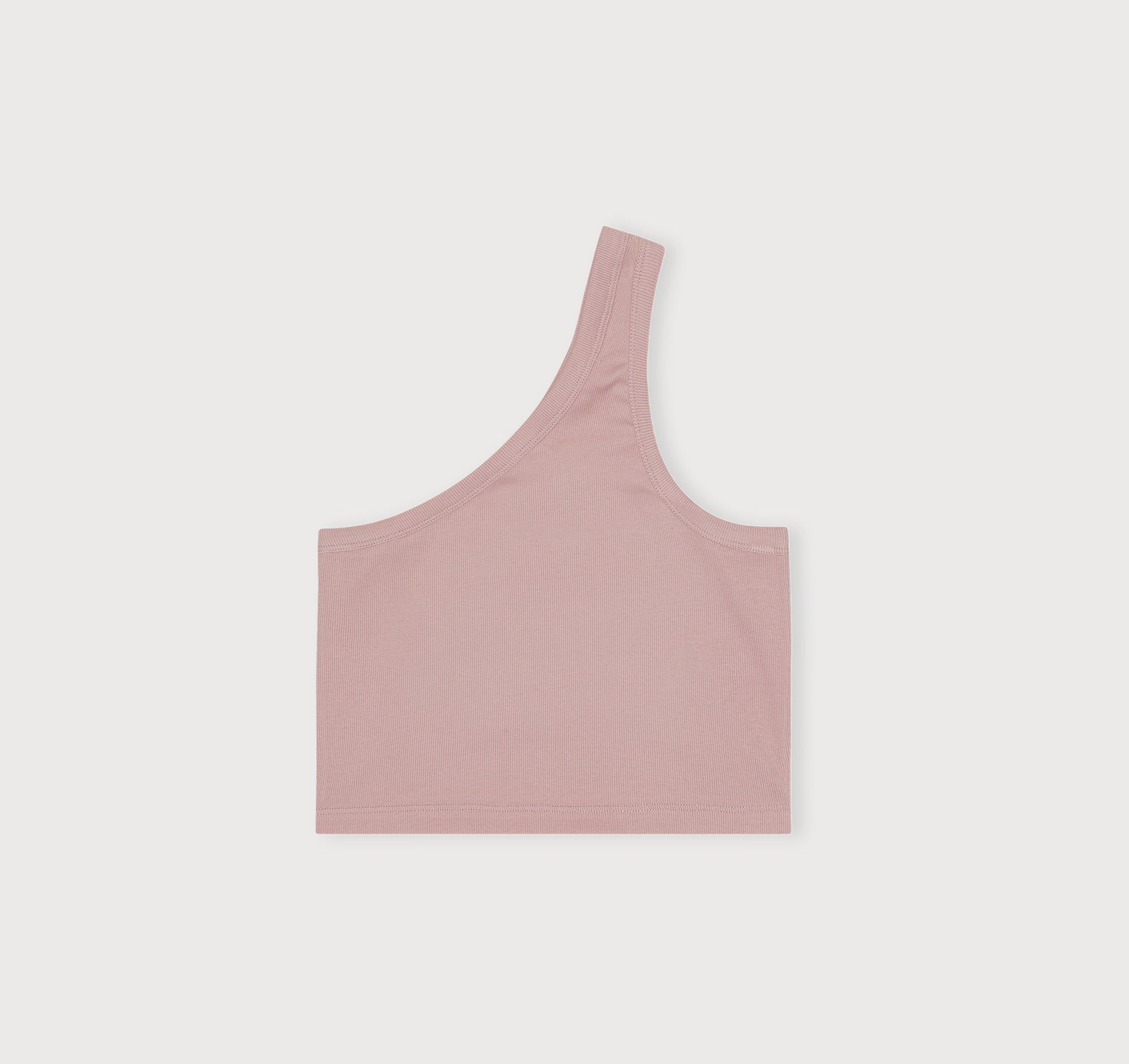 ORGANIC COTTON<br>Core Rib One Shoulder Crop Top