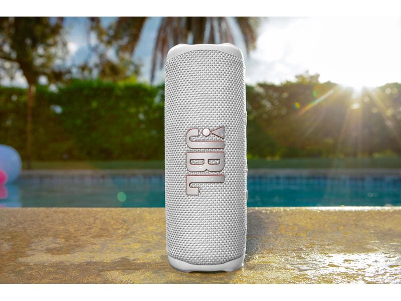 JBL Bluetooth Speaker Flip 6 Weiss Wasserdichter und kraftvoller Bluetooth Speaker