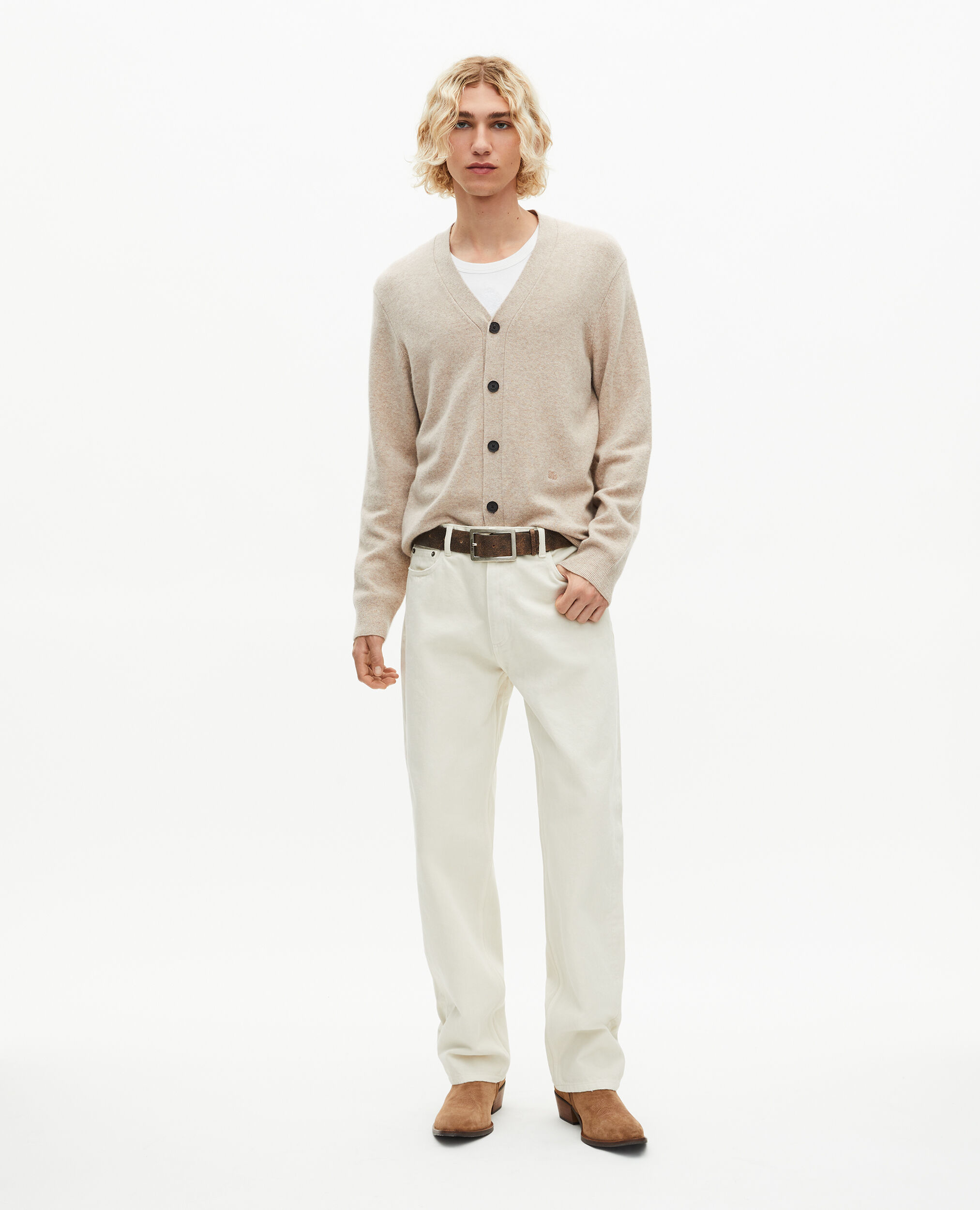 Cardigan en cachemire beige