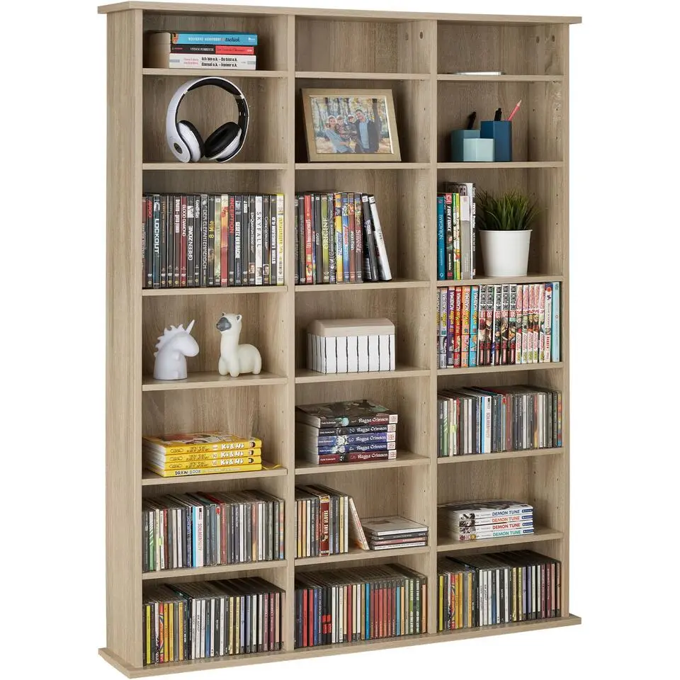 tectake Kast Stevie 105,5x19x136,5cm, Licht Hout, Eiken Sonoma