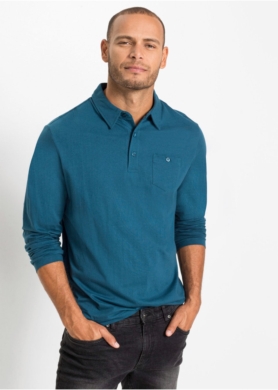 Poloshirt, lange mouw (set van 2)