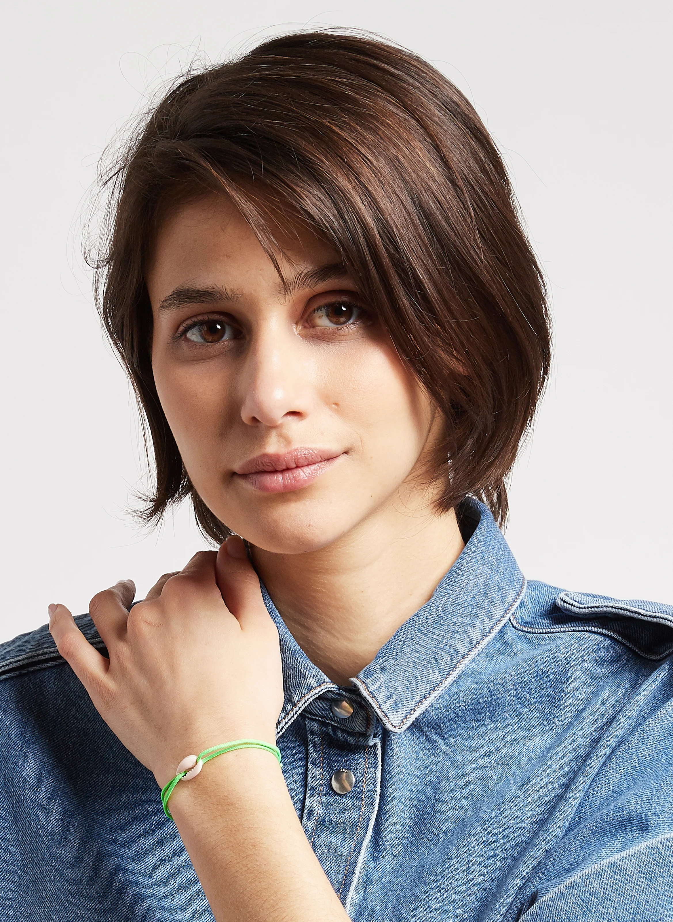 COQUILLAGE - Bracelet coquillage lien coton | Vert