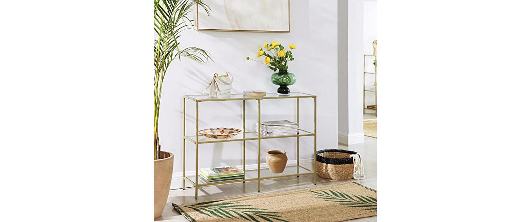 Konsolentisch 100 x 30 x 73 cm, GoldBeistellmöbel