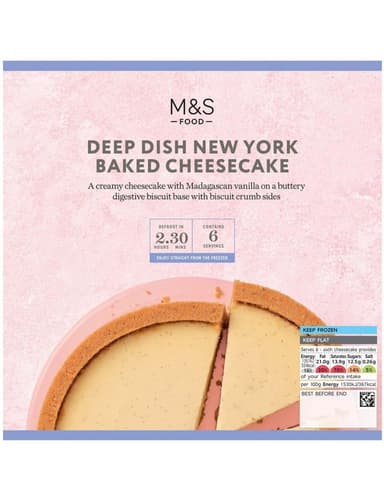 Marks & Spencer Gebackener Vanille-Käsekuchen mit Keksboden und Keks-Rand