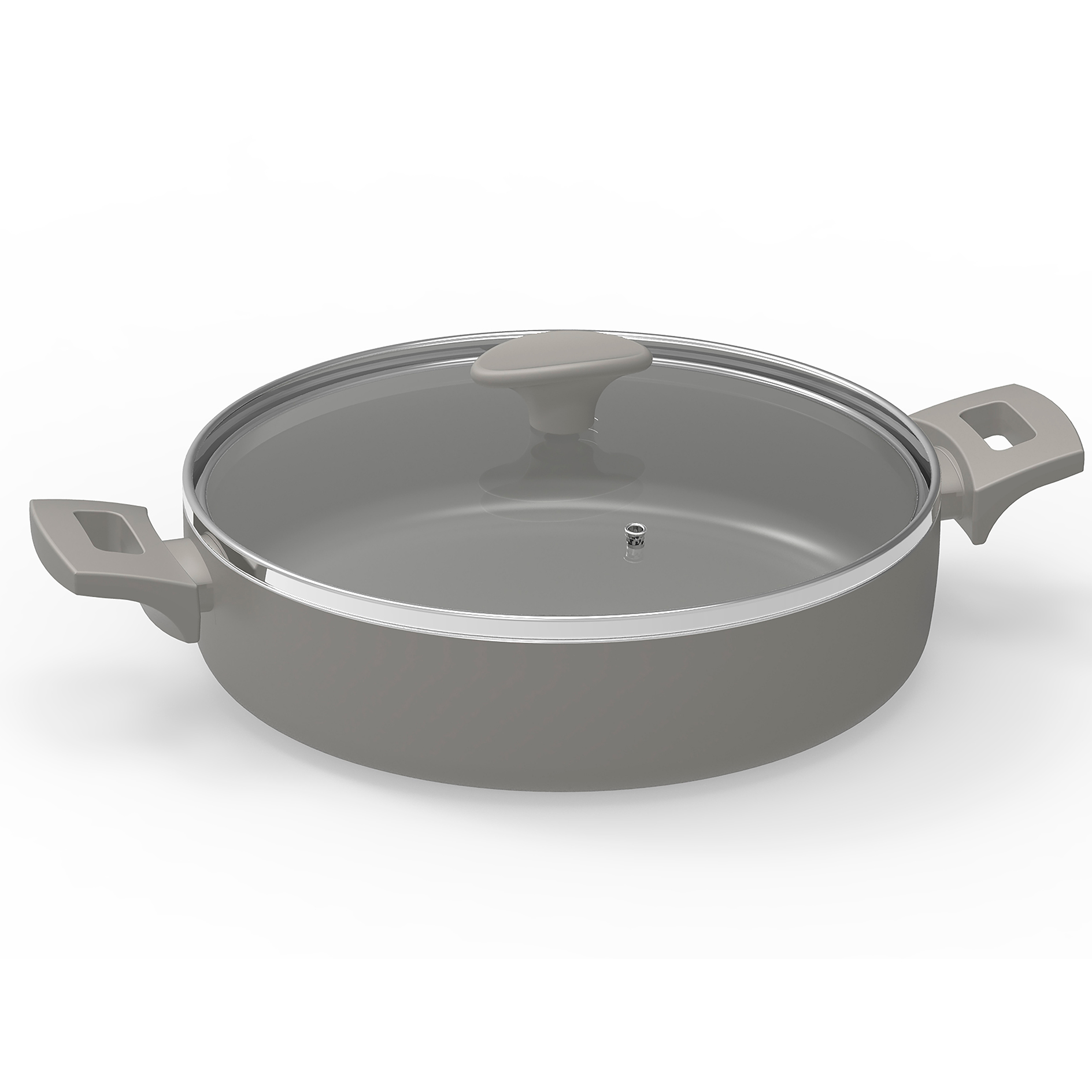 Servierpfanne mit Glasdeckel - Aluminium - Ø 28 - für alle Herdarten