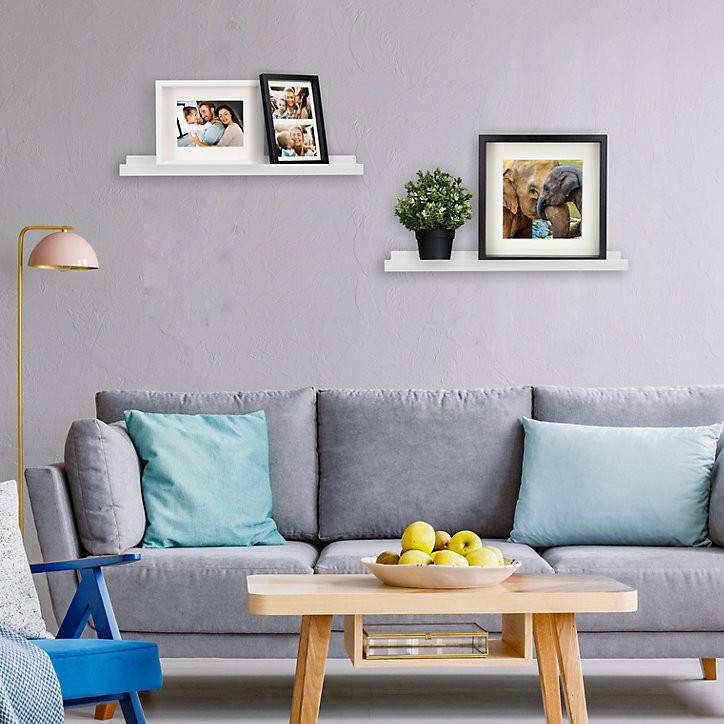Tablette murale pour cadre photo GoodHome Rigga blanc L. 60 cm