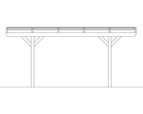 SKAN HOLZ Odenwald enkele carport inclusief paalankers, 428 x 541 cm, wit