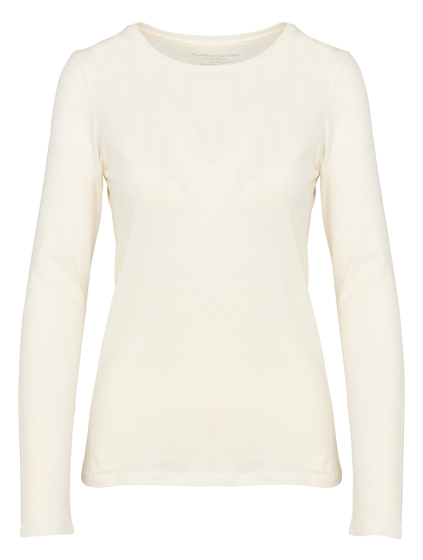Tee-shirt col rond en coton et cachemire mélangé | Blanc
