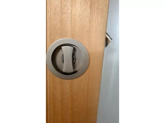 Porte Coulissante Greyria Gris Clair Ral7035 Vitree H204 X L93 + Systeme De Galandage Et Kit Finition Inclus Gd Menuiseries