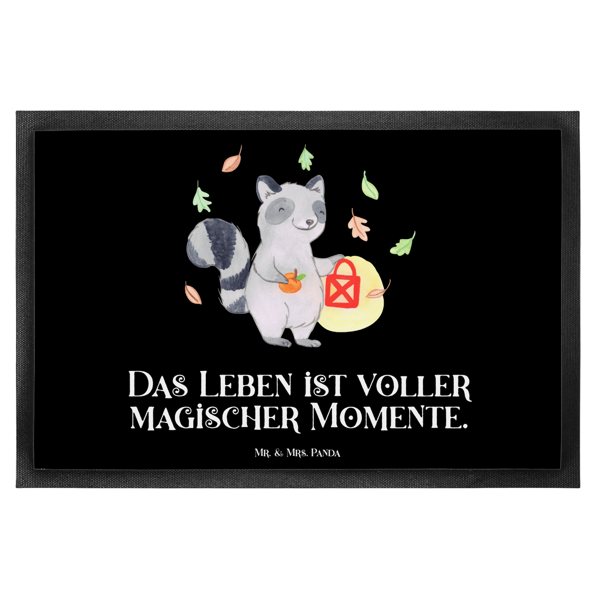 Mr. & Mrs. Panda 40 x 60 cm Deurmat Wasbeer Lantaarn - Zwart