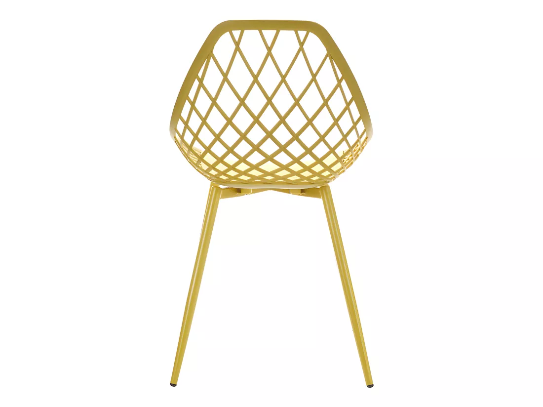 Lot de 2 chaises de jardin en polypropylène avec pieds en métal - Jaune moutarde - MALAGA de MYLIA