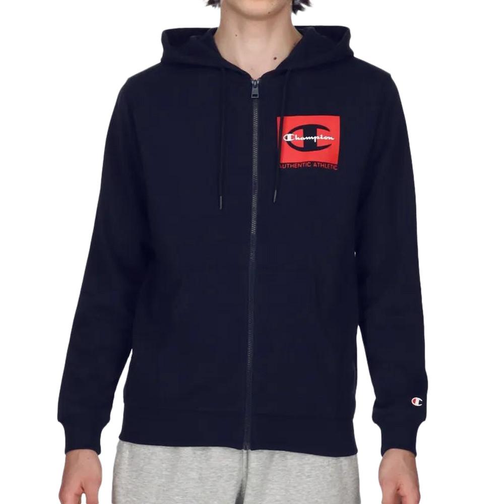 Champion Sweat Zippée Marine Homme Champion Classic Label