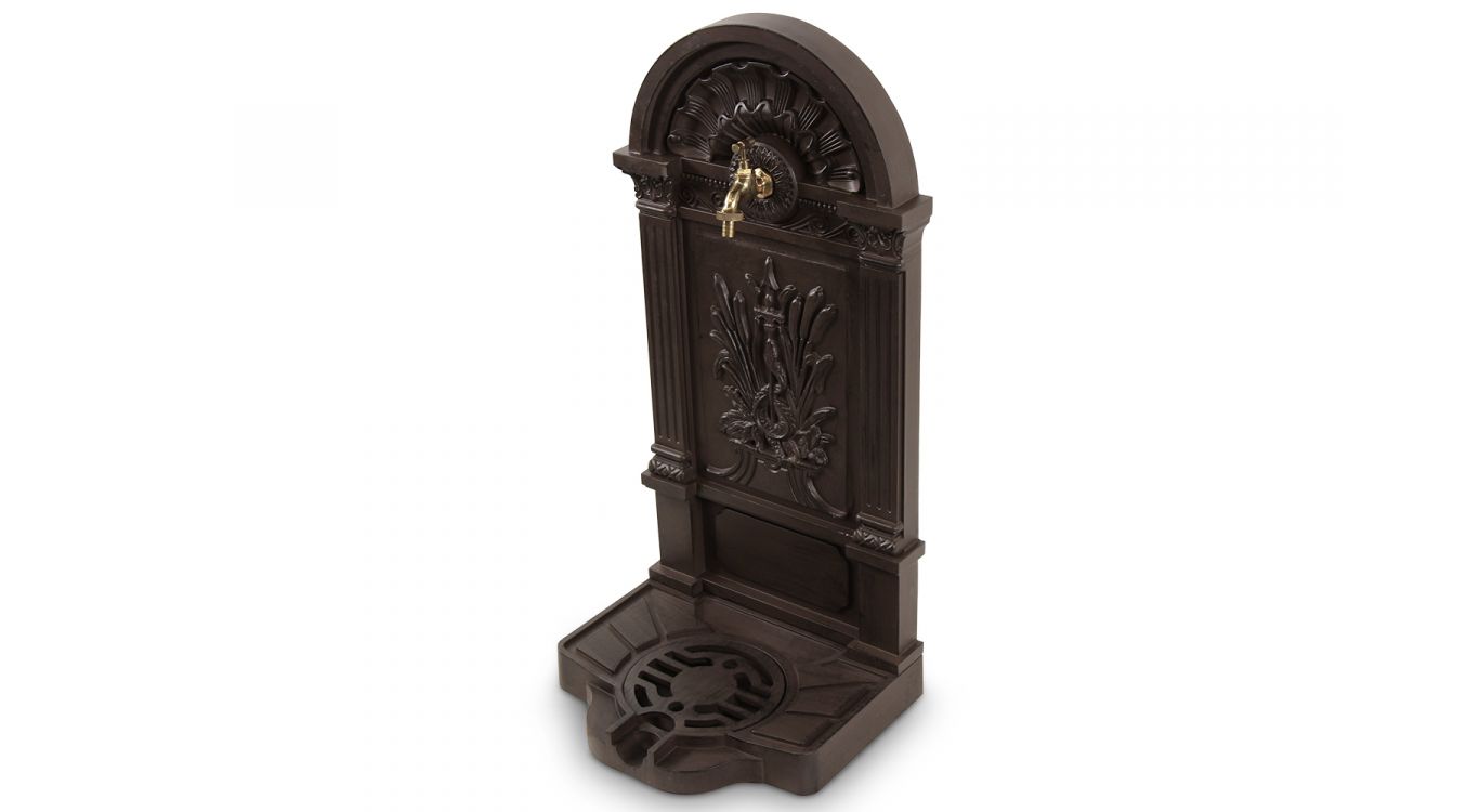 Fontaine de jardin aluminium marron 39x33x73cm
