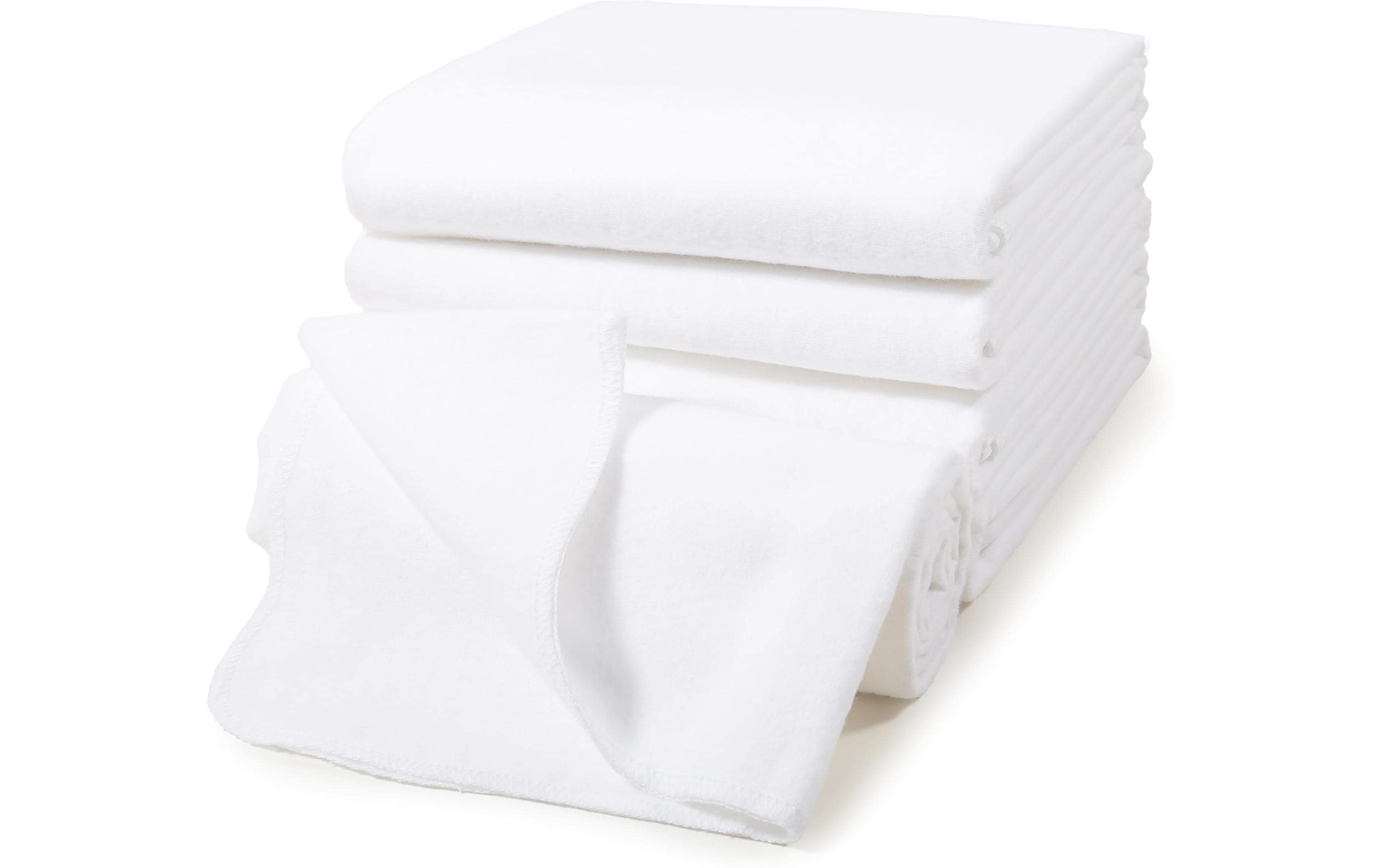 Moltontuch 3-er Set 80 x 80 cm, WeissFlanell Mulltücher Set