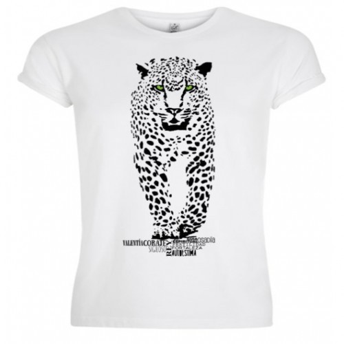 Camiseta masculina Jaguar de manga curta, branca