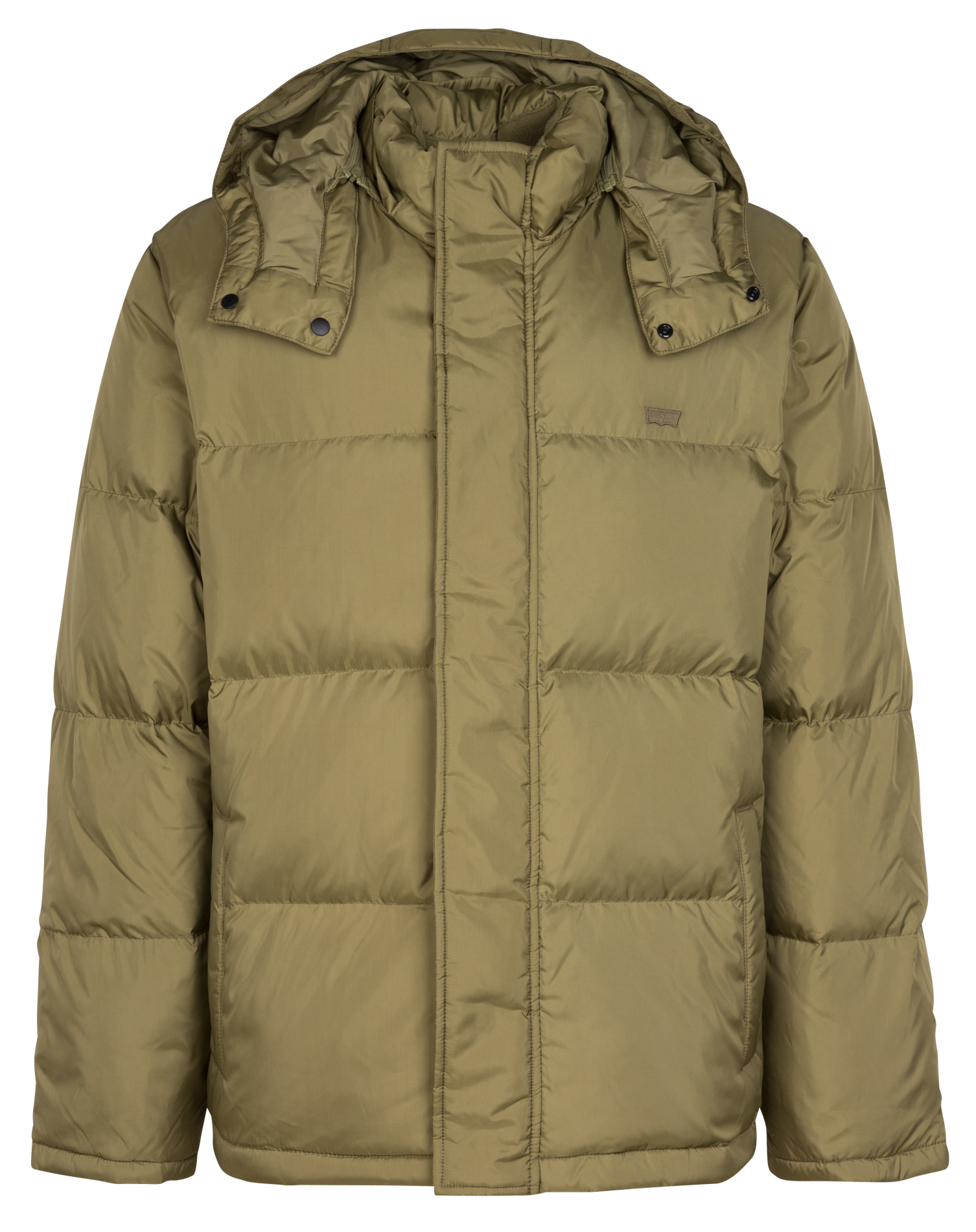 LAUREL SHORT PUFFER - Doudoune à capuche amovible droite | Vert
