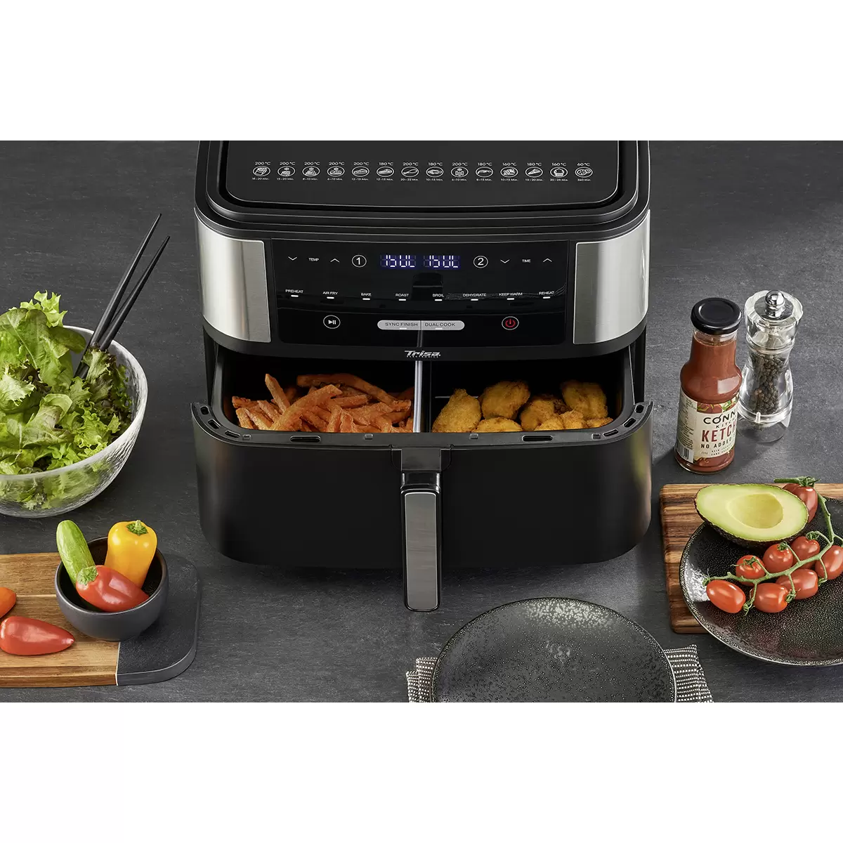 Heissluftfritteuse Trisa Crunchy Fry 10L Schwarz