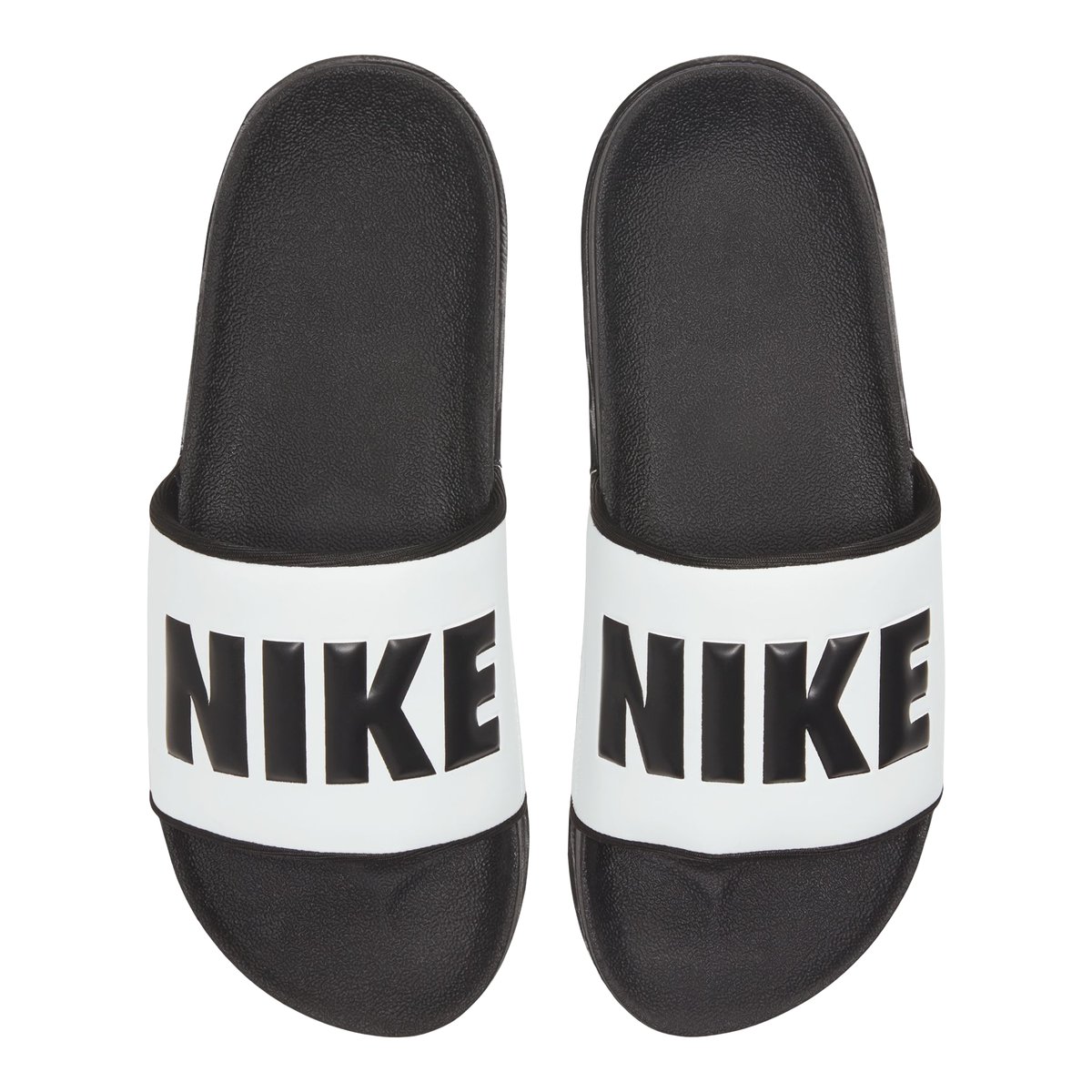 NIKE-Offcourt-Sandales athlétiques à glissière - Talon plat - Blanc/Noir