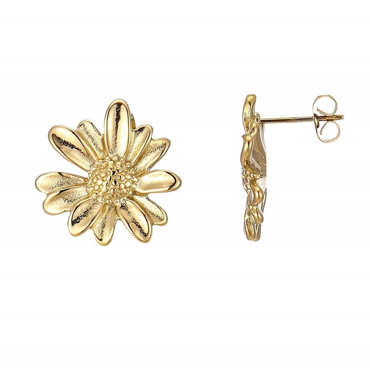 Boucles Marguerite acier doré or